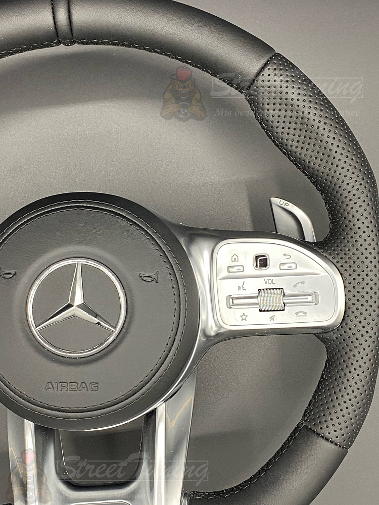 картинка Руль Mercedes AMG GLE/GLS с подушкой, эко-кожа, без подогрева от магазина  StreetTuning