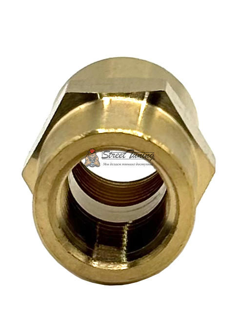 картинка Фитинг соединитель мама 1/8 NPT - мама 1/8 NTP латунь магазин  StreetTuning 